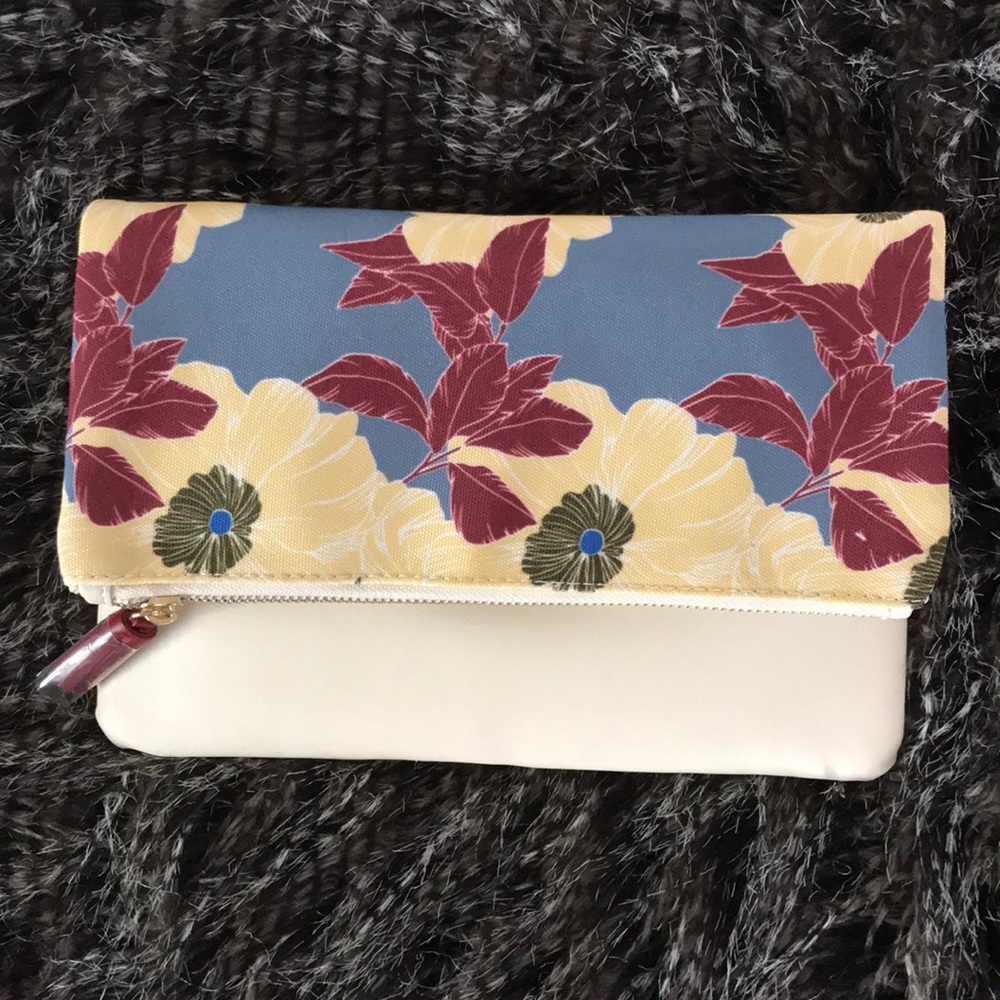 Rachel Pally Floral and Leather Clutch